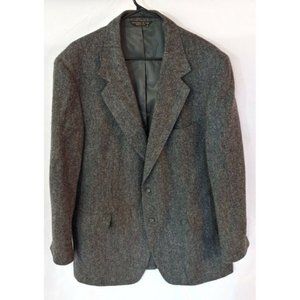 Men's Lacrosse Gray Herringbone Jacket Tailored Blazer Made in the USA Macon GA